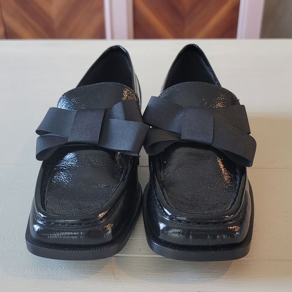 🆕️ Anthropologie Maeve Bow Square Toe Loafers - Picture 6 of 13